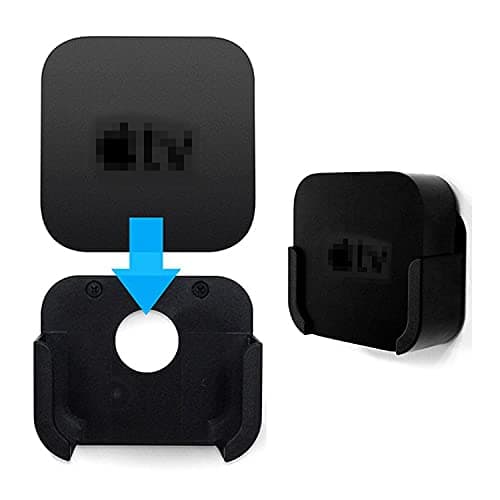 Apple TV 4K用 第3世代 第2世代 第1世代 対応 マウント カバー プラスチック ホルダー 壁掛け ブラケット 2022 / 2021 / 2017 モデル ブラック アップル TV