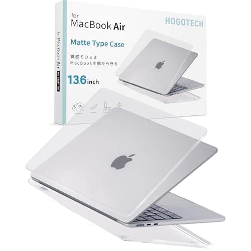 2026 M5対応【質感そのまま、傷を守る】MacBook Air 13.6インチ用 ケース カバー クリアマットカバー [M4/M3/M2] A3240 A3113 A2681 HOGOTECH