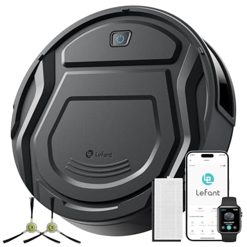 Lefant M210 Pro+ ロボット掃除機 4000pa吸引 200分間連続掃除 お掃除ロボット 薄型 髪の毛絡まない 多種掃除モード 予約清掃 ブラシレス設計 ワンタッチ起動 WiFi・アプリ・音声対応 自動充電 段差防止 静音 自動掃除機 190°全周囲センシング フローリング/畳/カーペットに適用 一人暮らし ブラック 吸引と水拭き両用