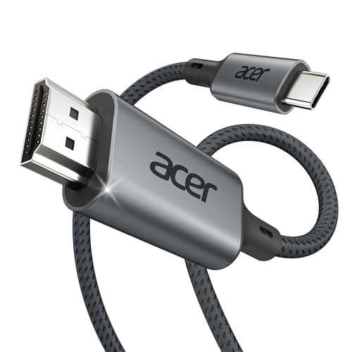 Acer Type-C HDMI ケーブル [4K@60Hz 映像出力] USB-C to HDMI 変換ケーブル Thunderbolt 4/3 対応 [単方向通信] ナイロン編み Type-C 変換アダプタ ノートパソコン・タブレット・iPhone 16/15 Pro/Pro Max・MacBook/MacBook Air・Galaxy S24 対応 3M