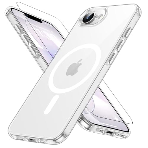 iPhone 17e 用 ケース クリア【 MagSafe対応・米軍規格】ガラスフイルム付き いphone17e互換 黄変防止 耐衝撃 第5世代 アイフォン17e用 指紋防止 アイホン 17E用 ワイヤレス充電 マグネット搭載 滑り止め 軽い·薄い あいふぉん 17e専用 傷防止 あいほん17e用ケース スマホカバー Justcool