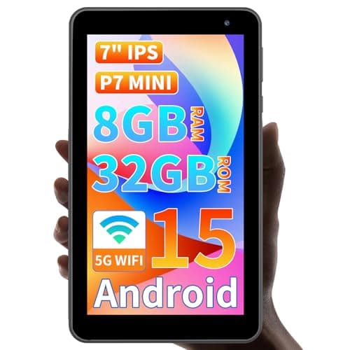 VASOUN P7 7インチ Android 15 タブレット Wi-Fi モデル 8GB(3+5拡張)+32GB+1TB拡張可能 5コアCPU IPS画面 3500mAh Type-C充電 日本語対応 軽量設計 ブラック