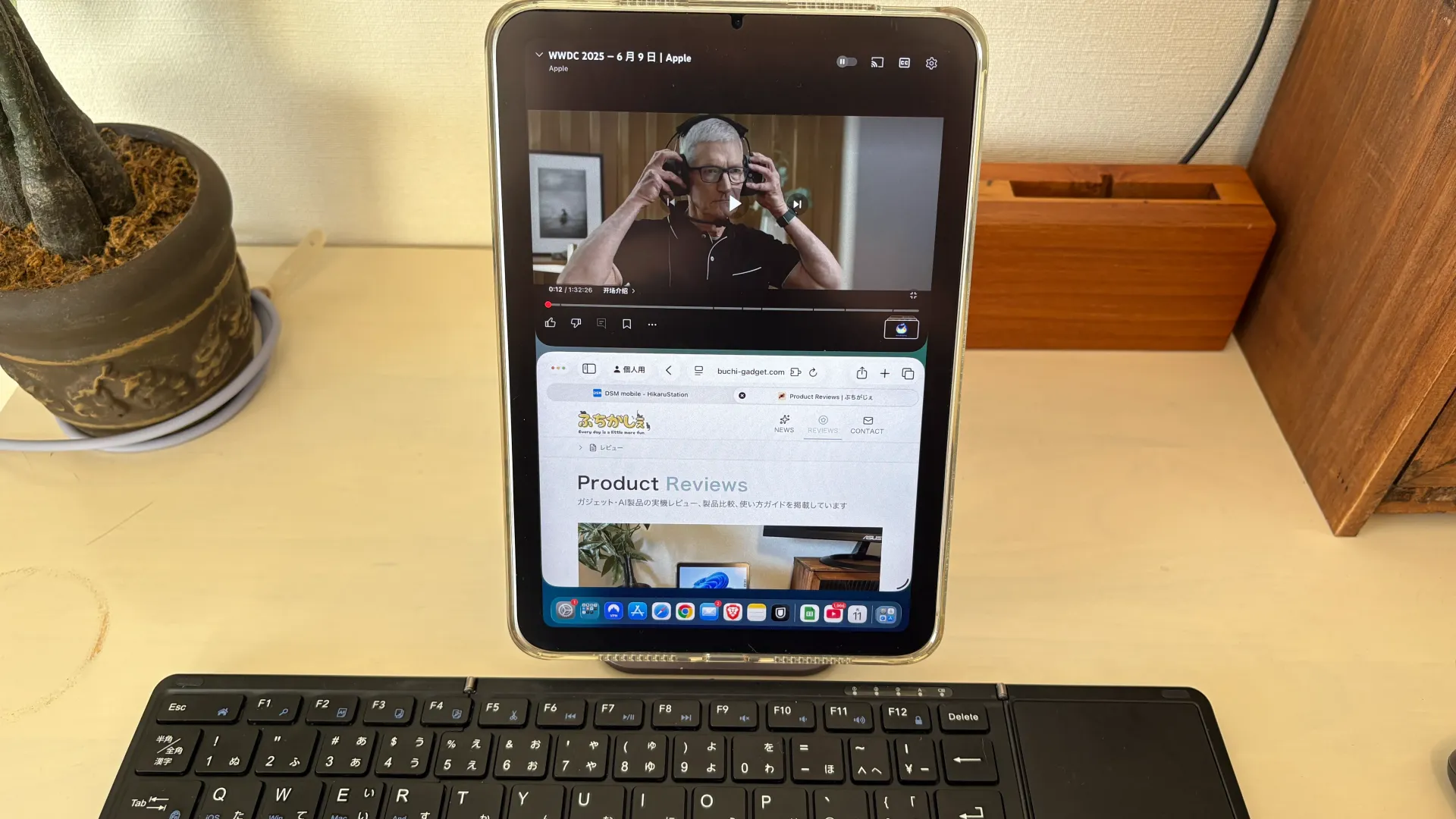 iPad miniでYouTubeを視聴している様子